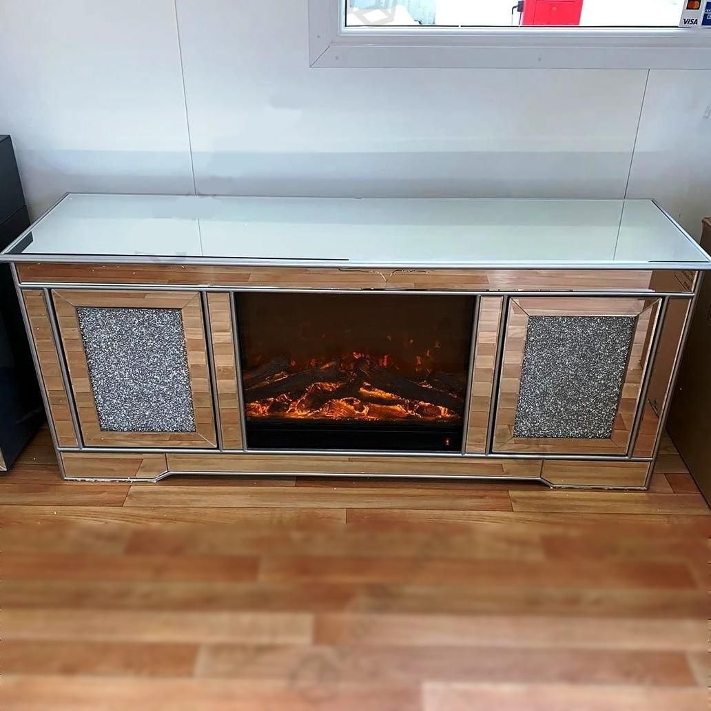 Elegant Mirrored TV Stand