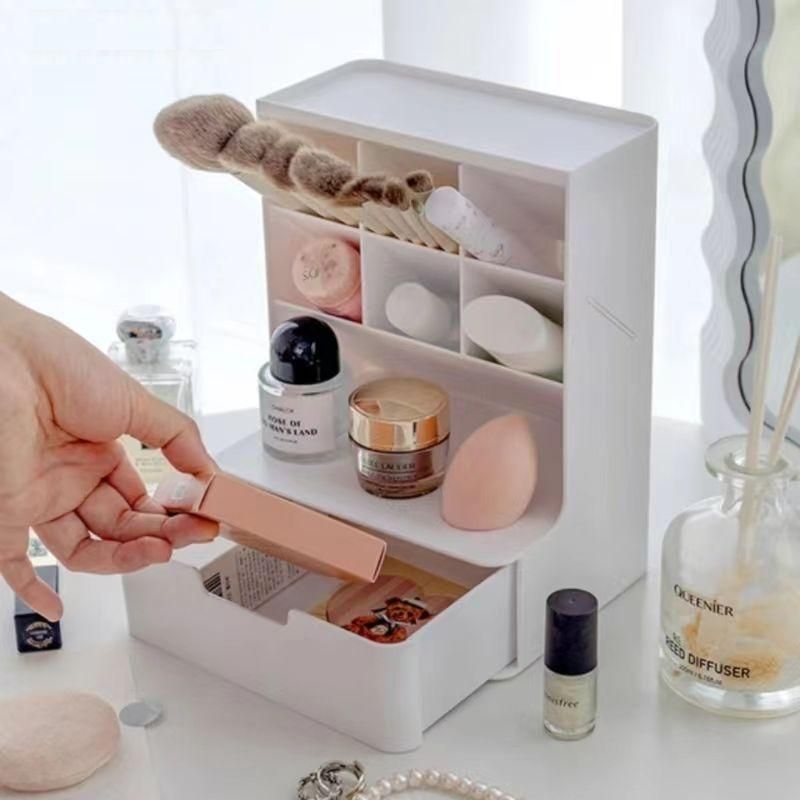 Elegant Desk Organizer: Multi-Functional Office & Cosmetic Storage Rack