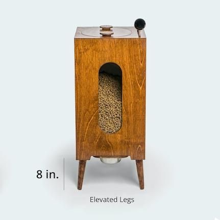 Wooden Large-Capacity Pet Food Storage and Feeding Station