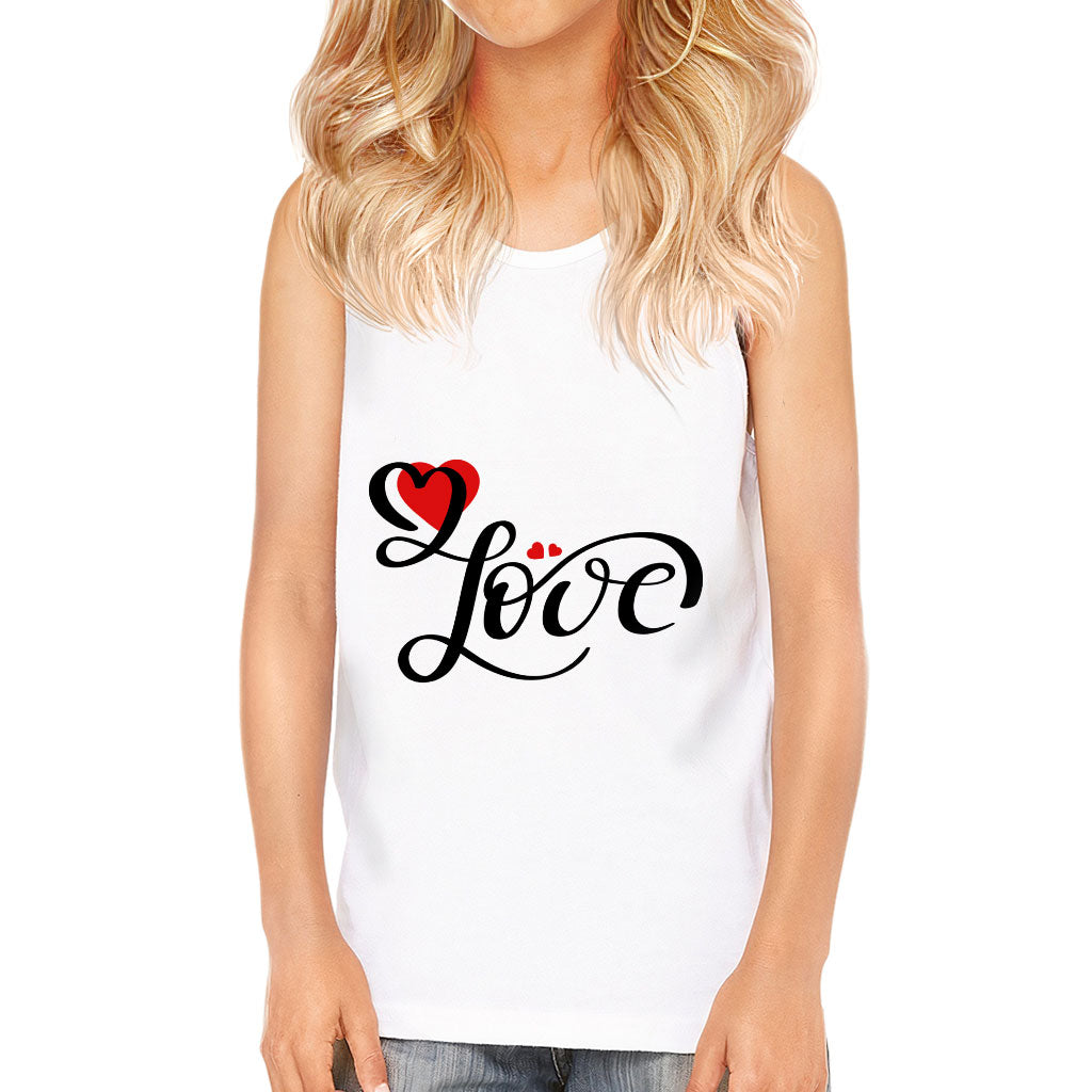 Love Kids' Jersey Tank - Heart Print Sleeveless T-Shirt - Cute Design Kids' Tank Top