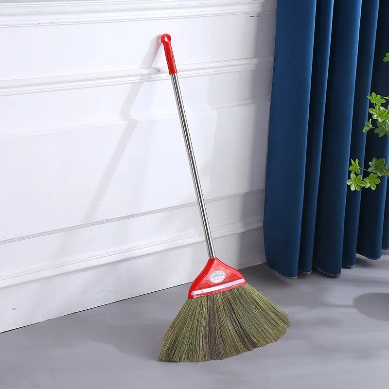 Eco-Friendly Soft Hair Hand Broom - Natural Miscanthus Weave with Stainless Steel Handle