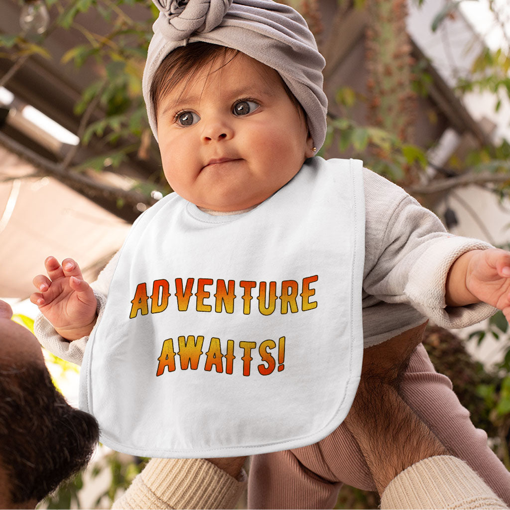 Adventure Awaits Baby Bibs - Best Design Baby Feeding Bibs - Cool Bibs for Eating