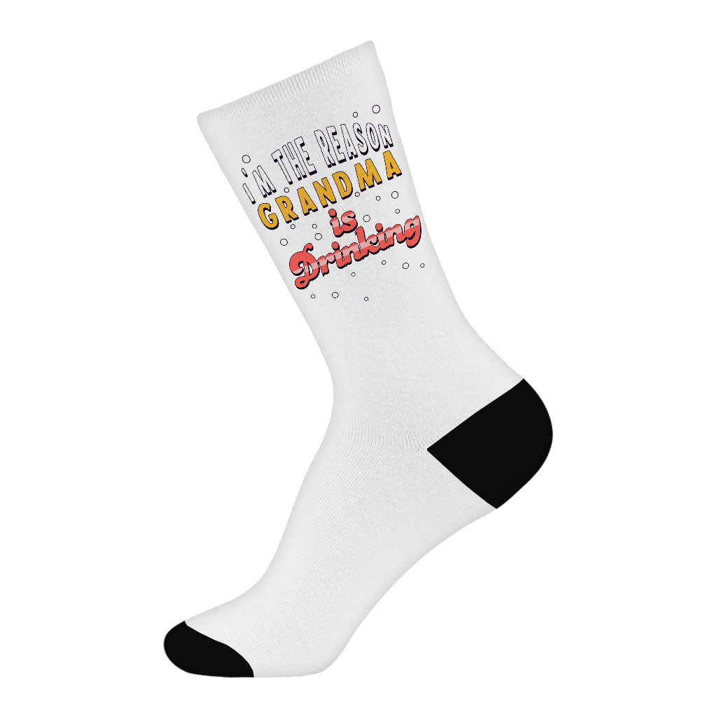 Funny Design Socks - Quotes Novelty Socks - Themed Crew Socks