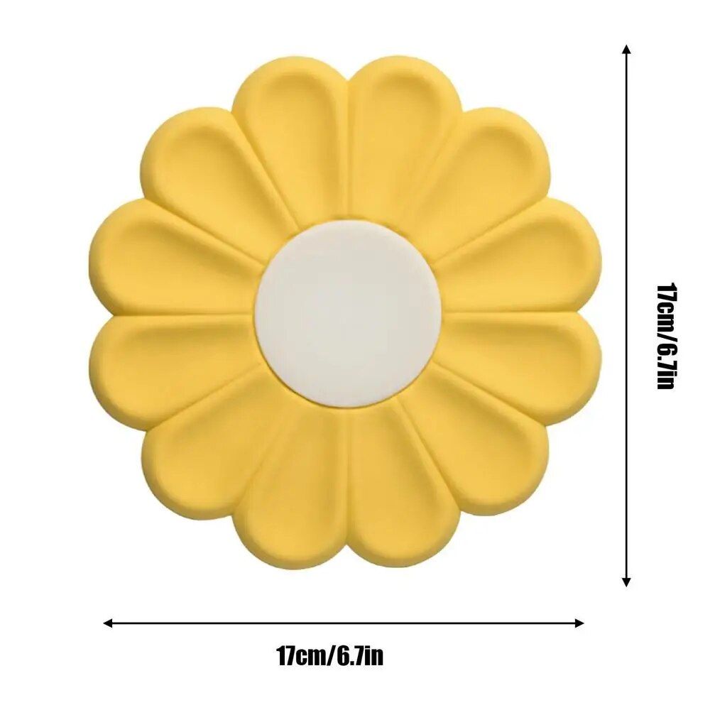 Heat-Resistant Silicone Daisy Pot Mat - Multi-Use Trivet and Countertop Protector