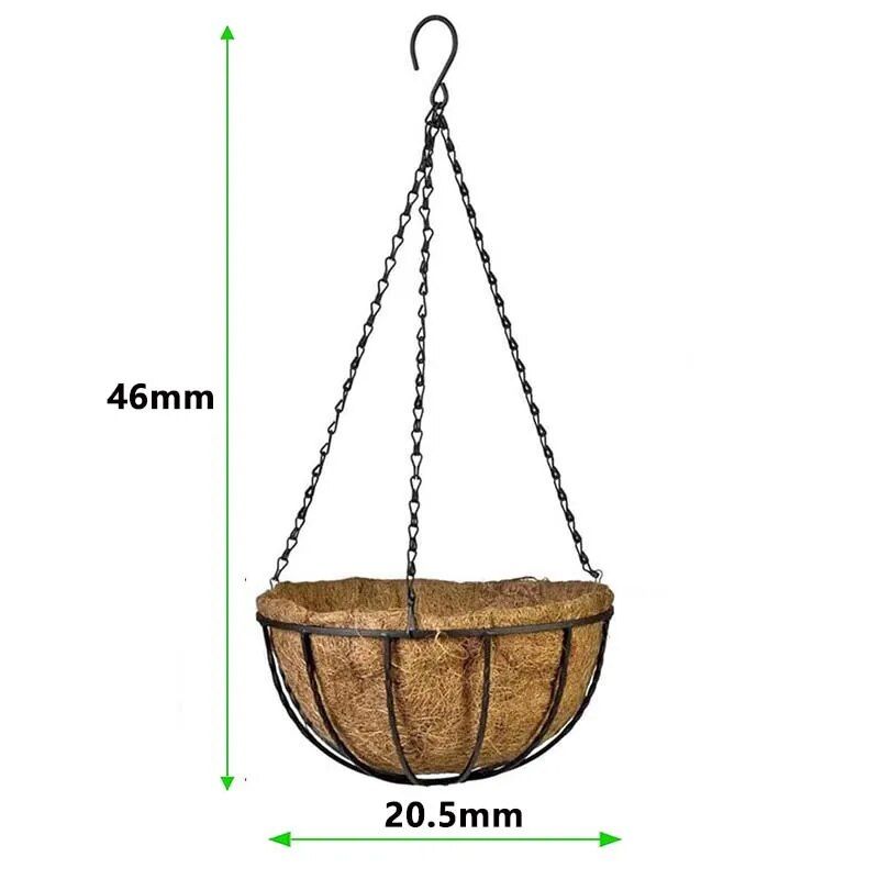 Elegant Metal Hanging Planter Baskets with Coconut Liner - Versatile Indoor/Outdoor Decor