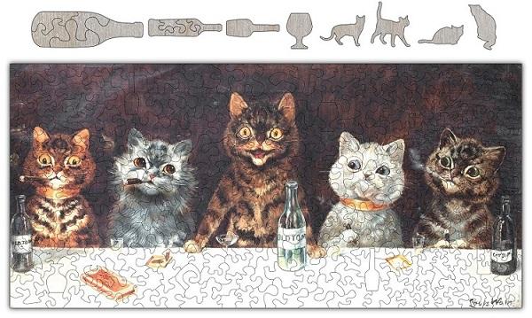 Cats Know How To Party Wooden Whimsical Puzzle #6713 | Red Sunflower