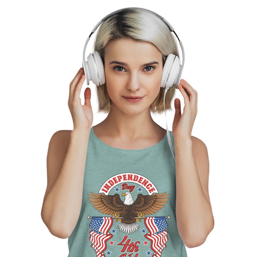 Women's Muscle Independence Day 4th of July Tank - Independence Day Tanks - Patriotic USA Tank