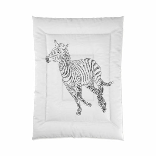 Home Decor, Comforter - King/Queen/Twin, Galloping Zebra Line Art