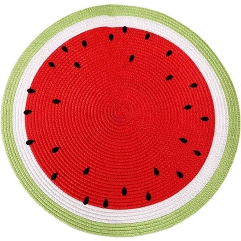 Charming Watermelon Lemon Round Placemats - Eco-Friendly Table Mats for Home Decor