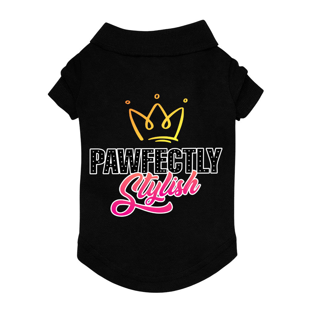 Pawfectly Stylish Dog Polo Shirt - Crown Dog T-Shirt - Printed Dog Clothing