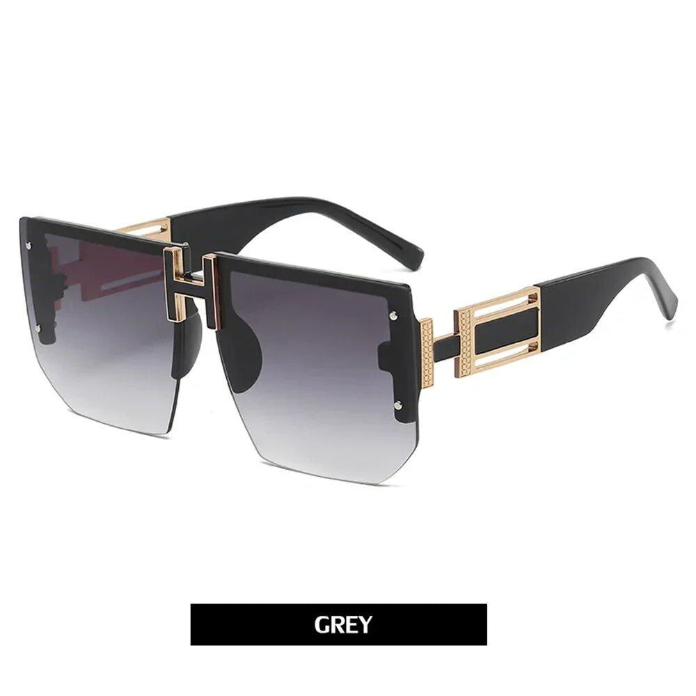 Trendsetting Rimless Square Sunglasses - Unisex, UV400 Protection, Fashion Eyewear