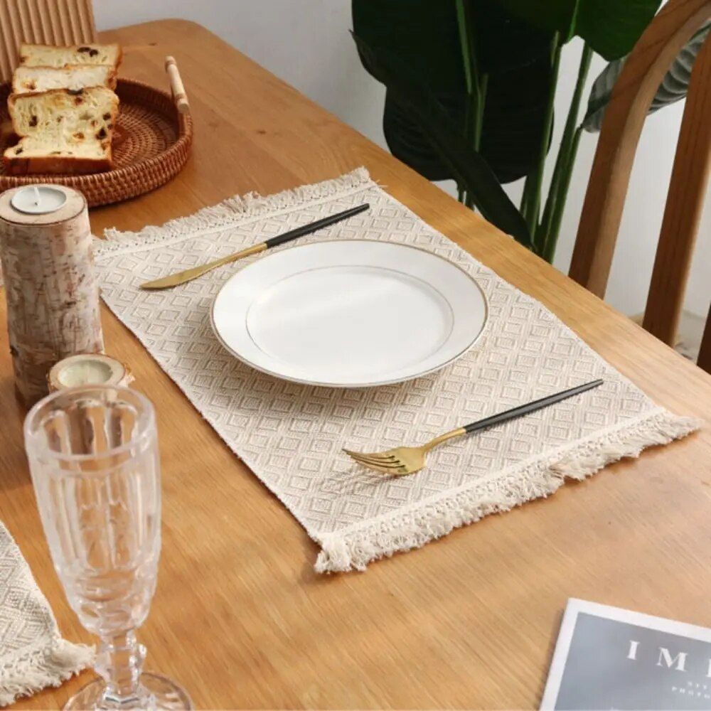 Simple Vintage Cotton Linen Placemats - Set the Perfect Table