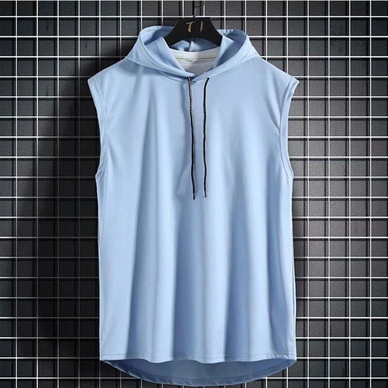 Men's Sleeveless Hooded Gym & Casual Tank Top