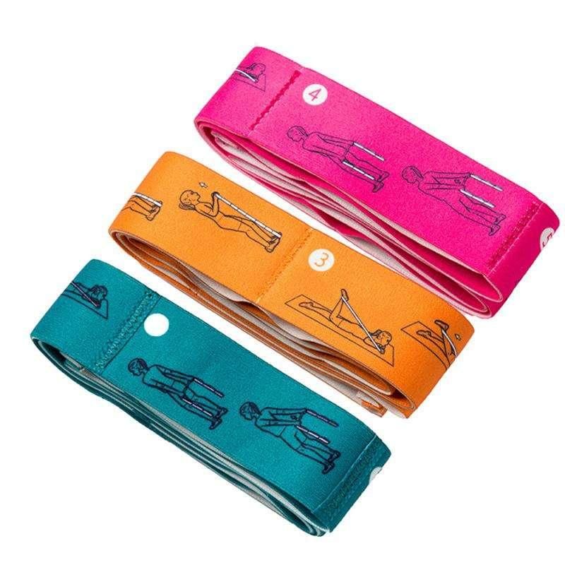 Multi-Segment Fitness Stretch Band: Durable Nylon Resistance & Yoga Trainer