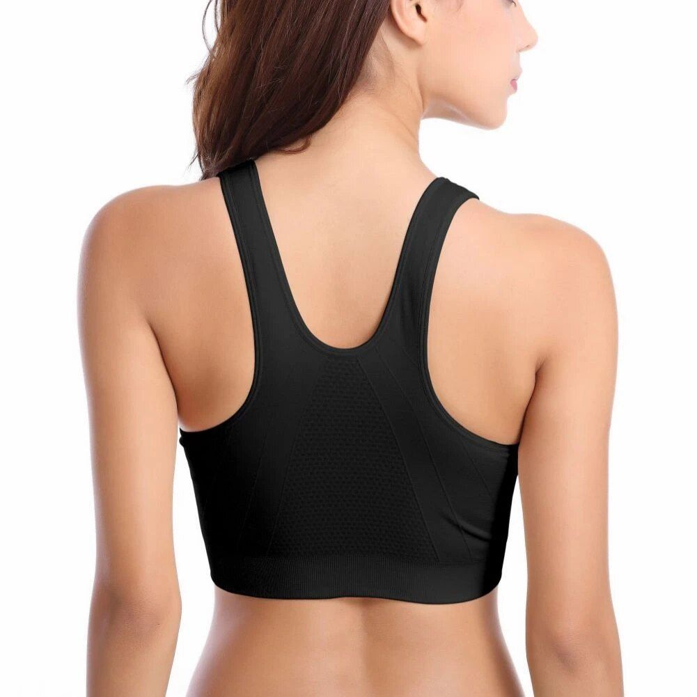 Zip-Front Breathable Sports Bra for Active Women