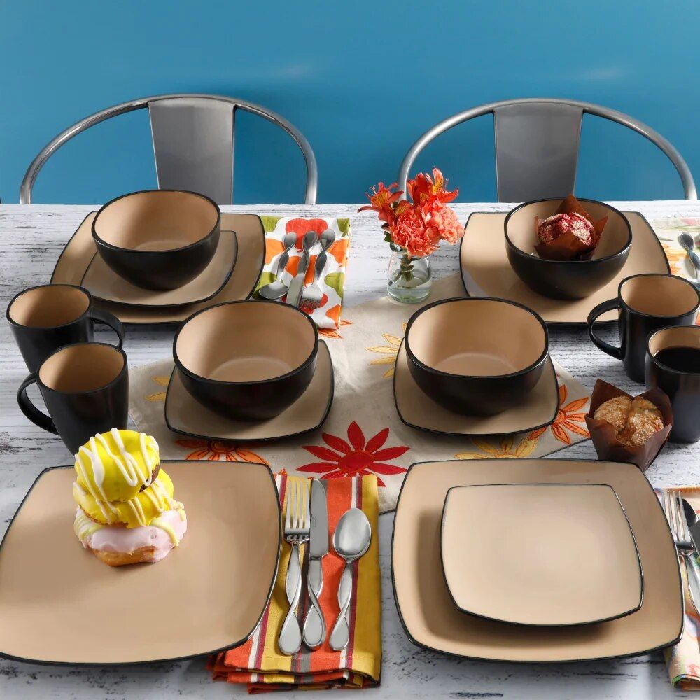 Modern Square 16-Piece Dinnerware Set