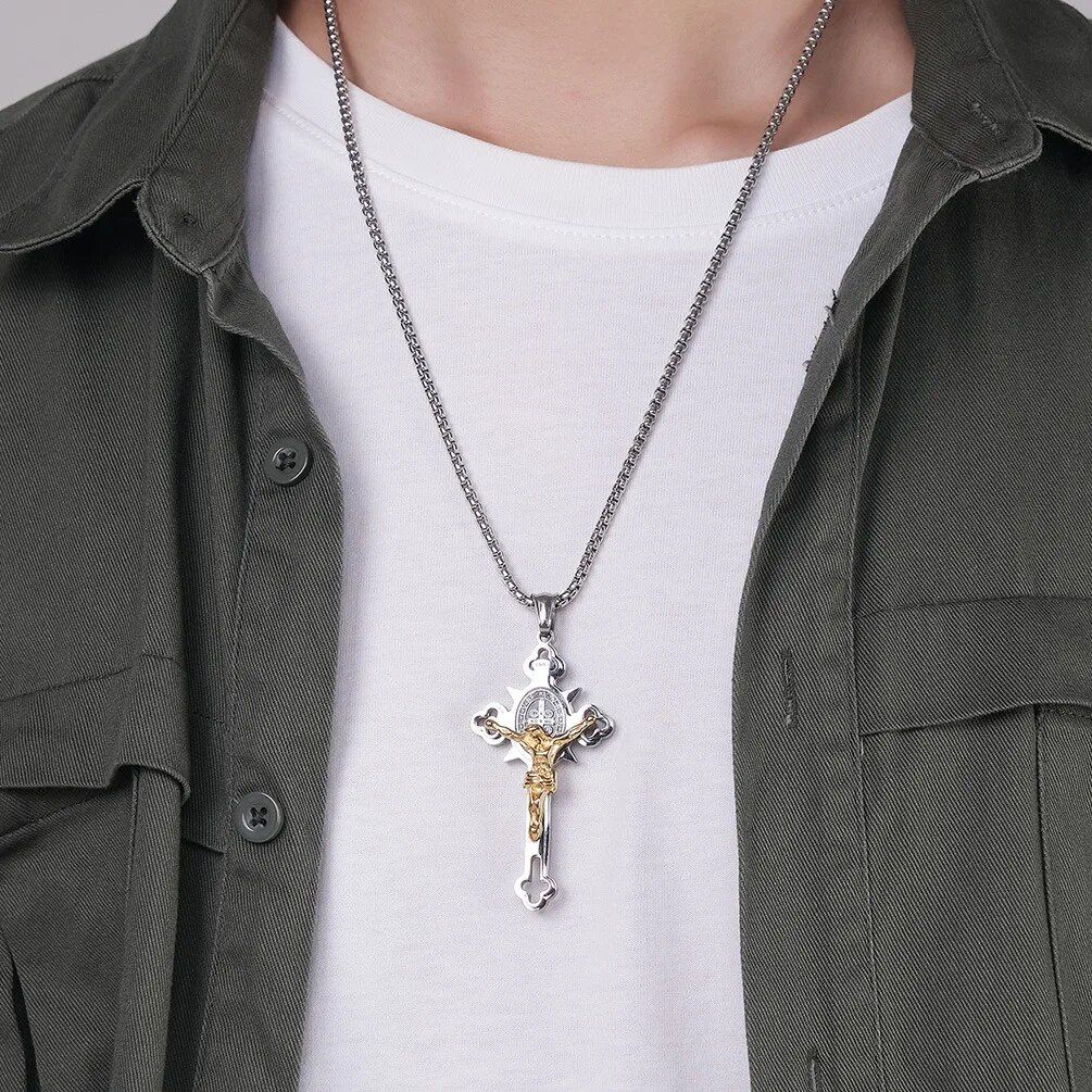 Saint Benedict Exorcism Cross Necklace