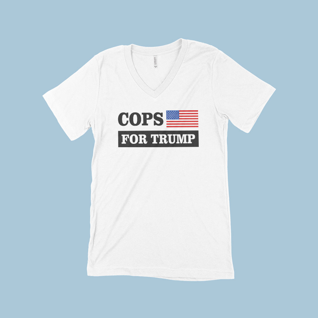 Cops for Trump V-Neck T-Shirt - Donald J Trump T-Shirts