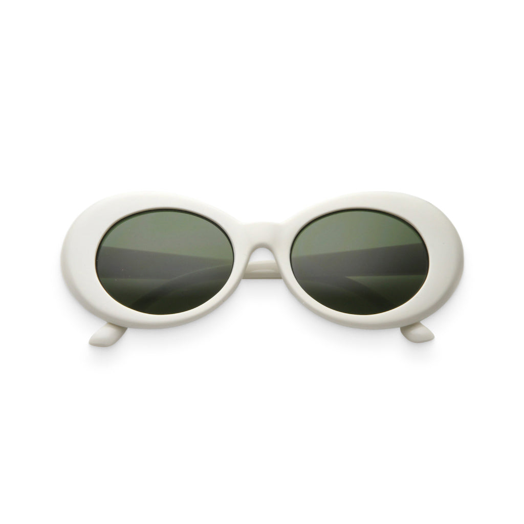 White & Green Women’s Retro Oval Sunglasses