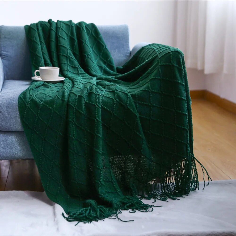 Knitted Blanket Sofa Cover