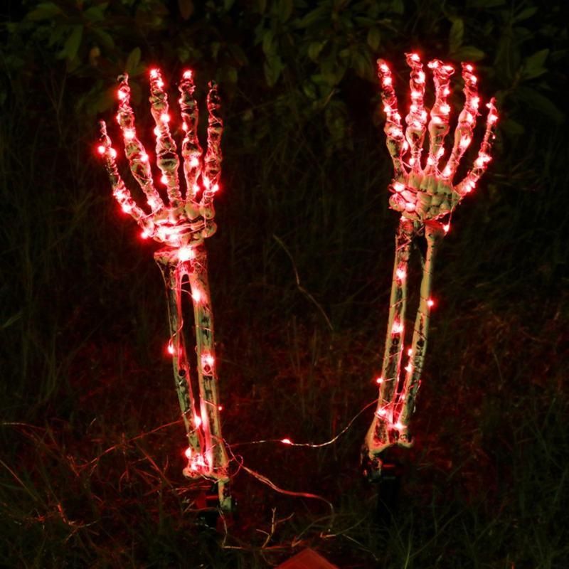 Glowing Skeleton Hand: Halloween Outdoor Garden and Graveyard Decor