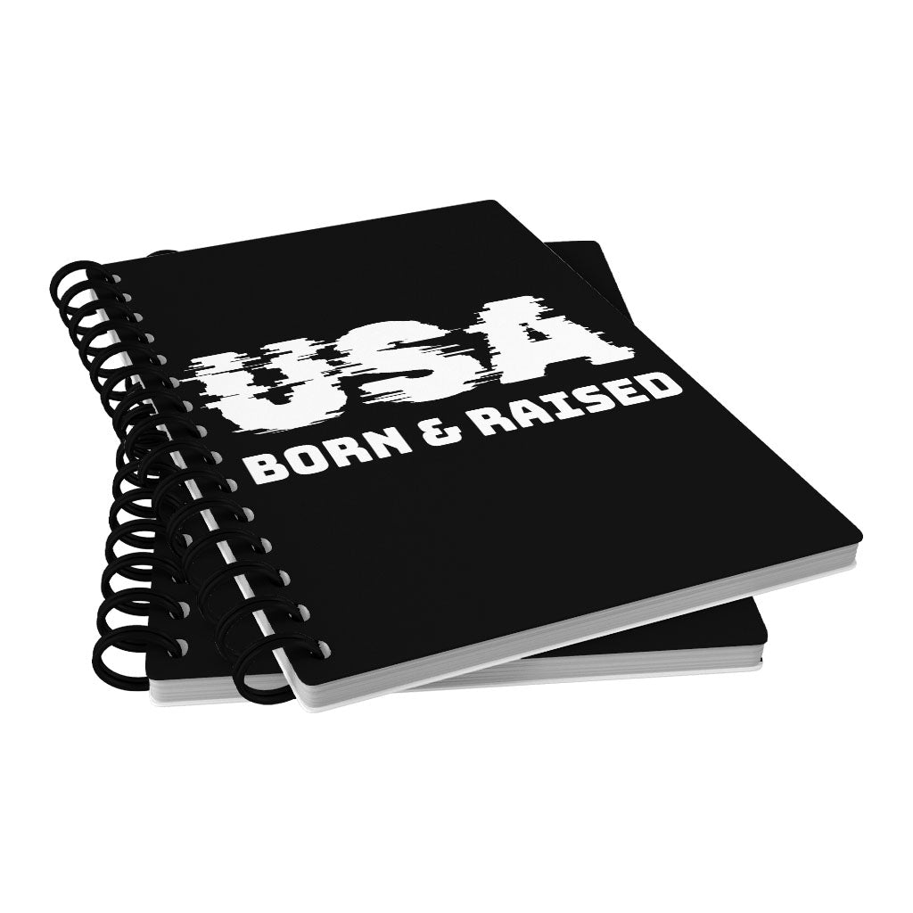 Born in the USA Spiral Notebook - Patriotic Design Notebook - Cool Design Notebook