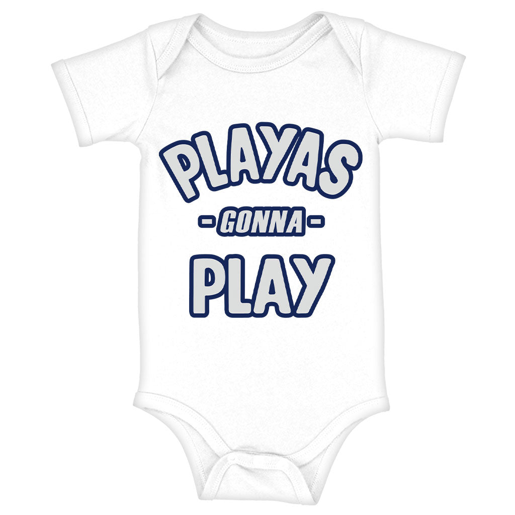 Playas Gonna Play Baby Jersey Onesie - Funny Baby Bodysuit - Themed Baby One-Piece