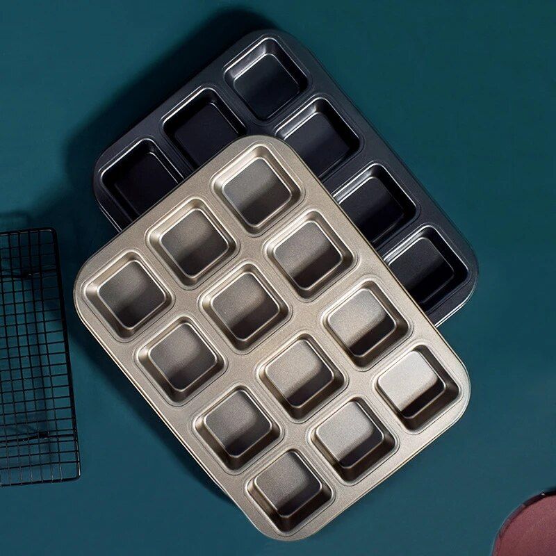 Versatile 6/12-Cavity Square Baking Mold