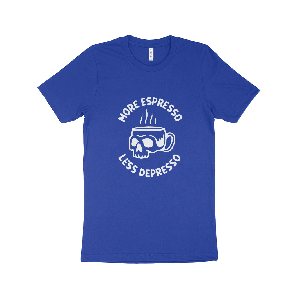 More Espresso Less Depresso Unisex Jersey T-Shirt Made in USA