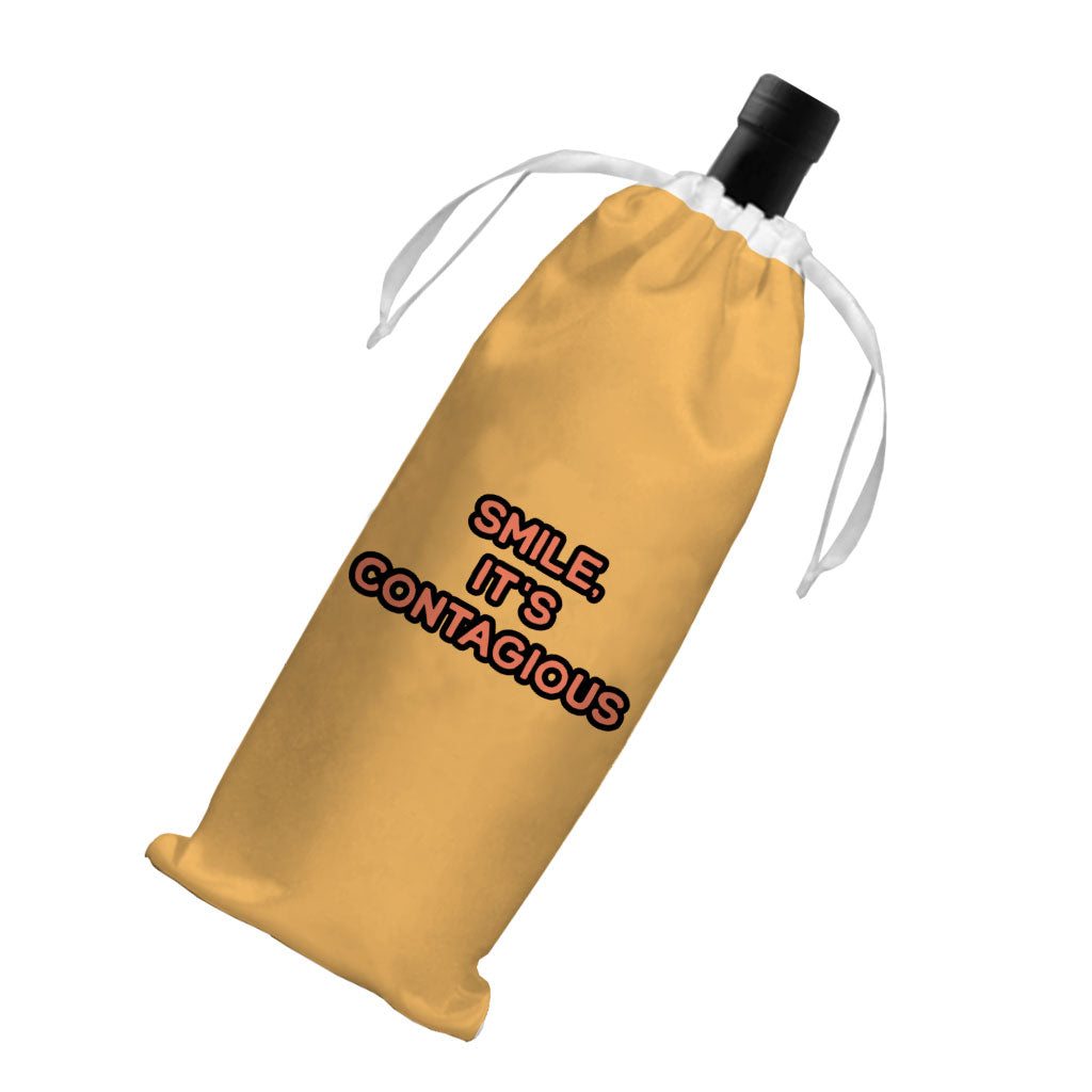 Smile Wine Tote Bag - Funny Wine Tote Bag - Cool Trendy Wine Tote Bag