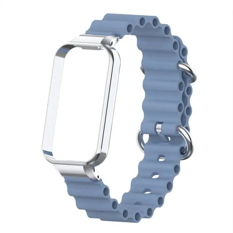 Ocean Silicone Watch Band with Protective Case - Rectangle/Square-shape Design