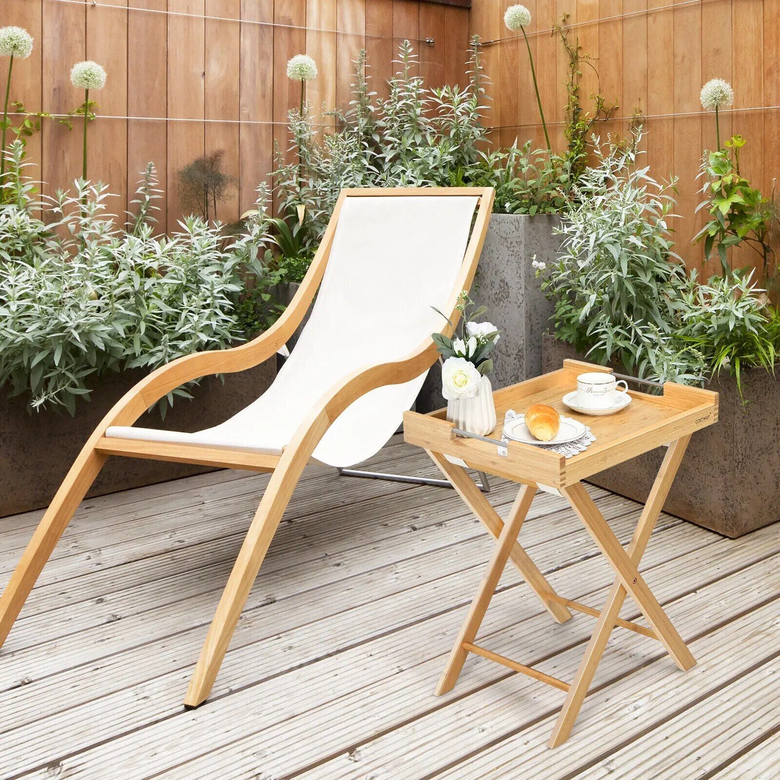 Versatile Bamboo TV Tray and Snack Side Table