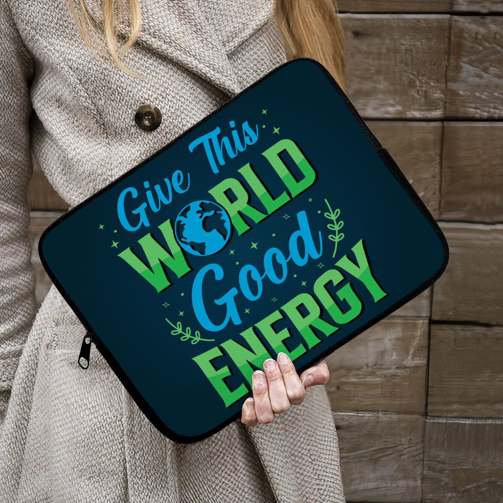 Give The World Good Energy iPad Sleeve - Cute Tablet Sleeve - Printed Carrying Case