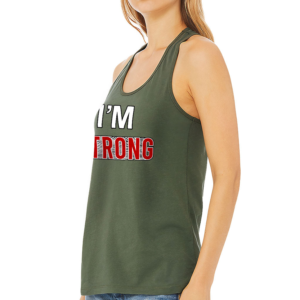 Strong Women's Racerback Tank - Cool Tank Top - Printed Workout Tank