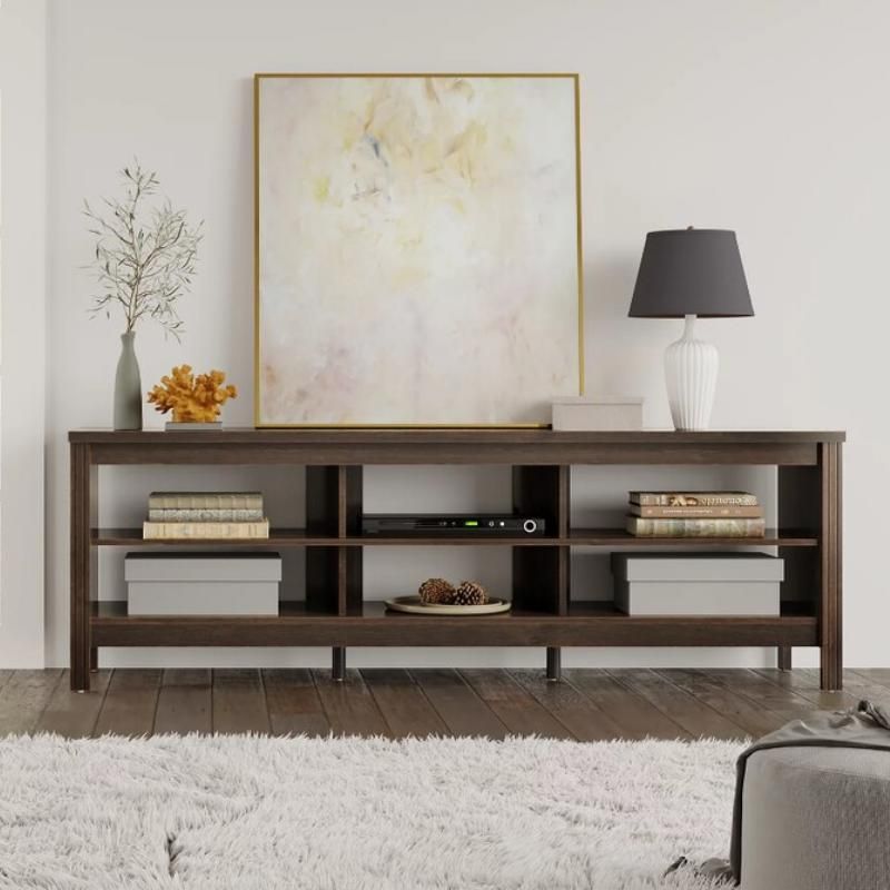 Modern Farmhouse 58" Espresso TV Stand for 65" Screens with Storage