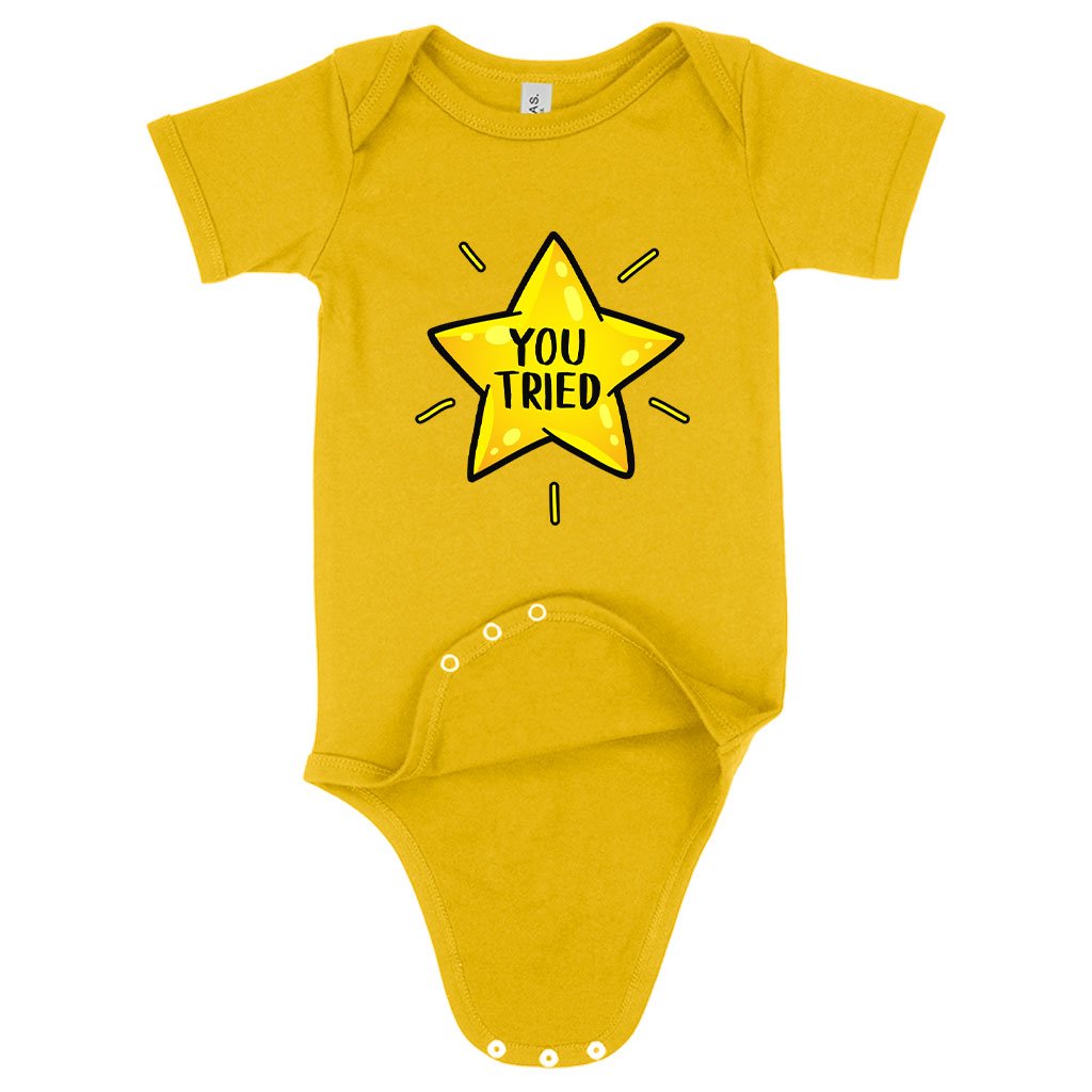 Baby Jersey You Tried Onesie - Gold Star Onesie - Graphic Onesie