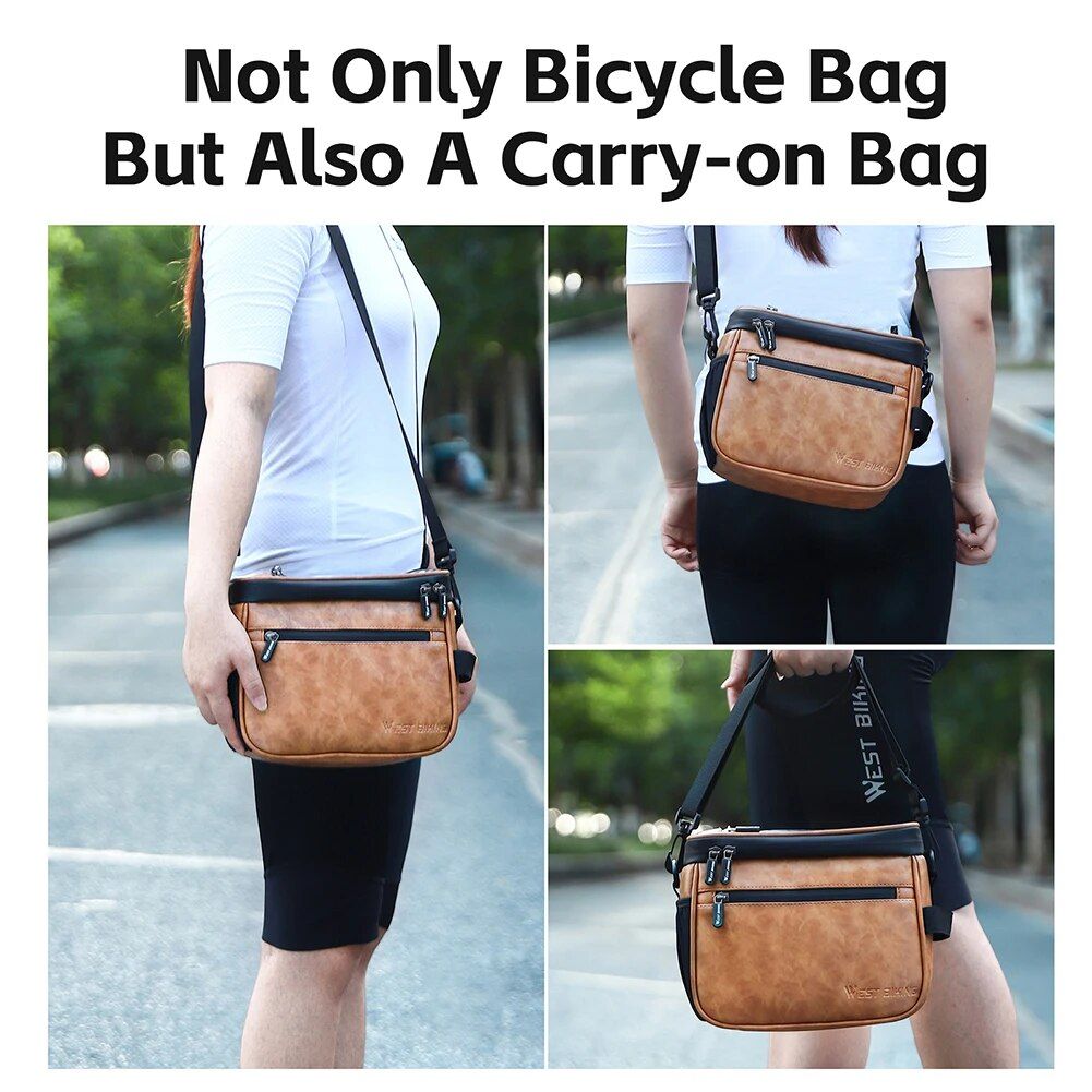 Waterproof Bicycle Handlebar Bag with Touch Screen Phone Pouch