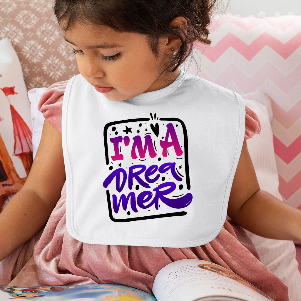 I am a Dreamer Baby Bibs - Cute Design Baby Feeding Bibs - Motivational Bibs for Eating