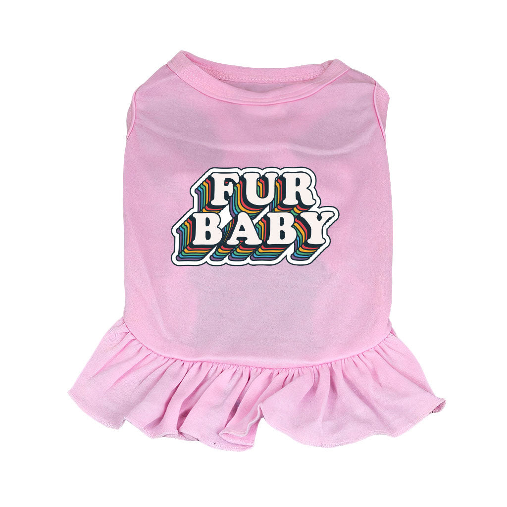 Fur Baby Dog Sundress - Colorful Dog Dress Shirt - Word Art Dog Clothing