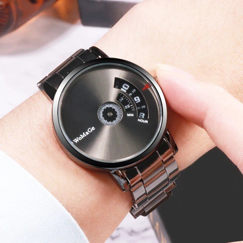 Luxury Stainless Steel Turntable Watch for Men