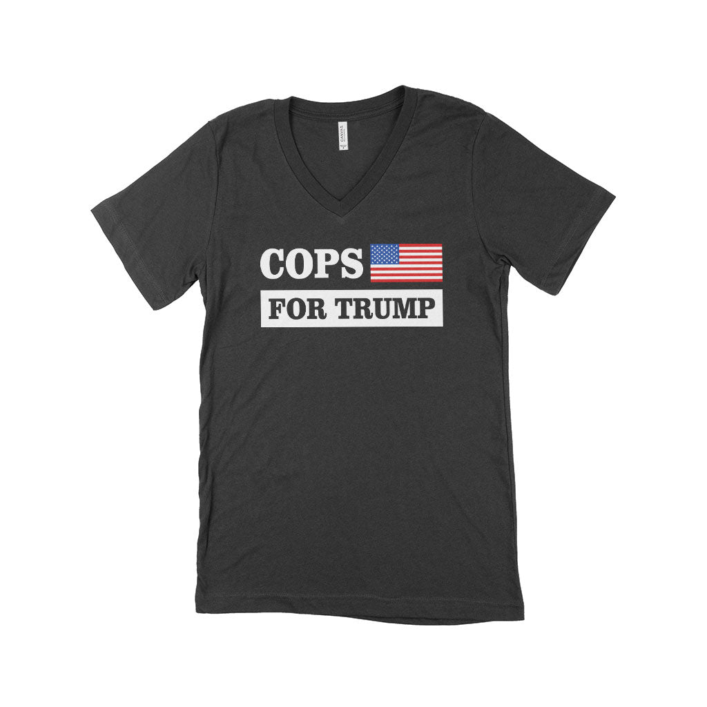 Cops for Trump V-Neck T-Shirt - Donald J Trump T-Shirts