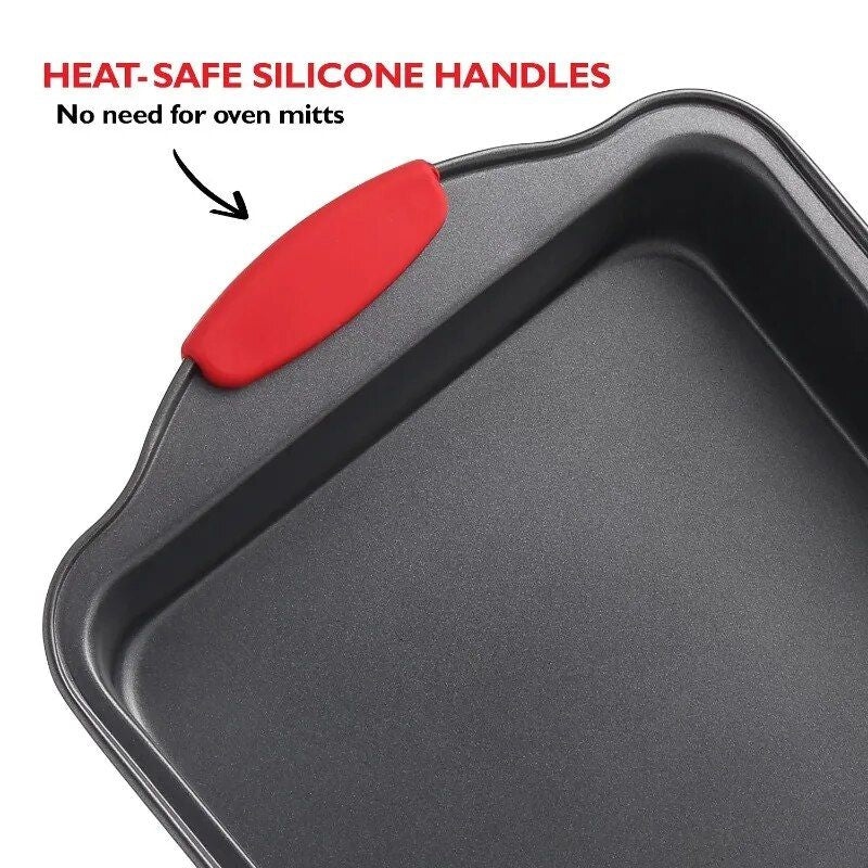 Deluxe Nonstick Carbon Steel 15-Piece Bakeware Set with Silicone Handles