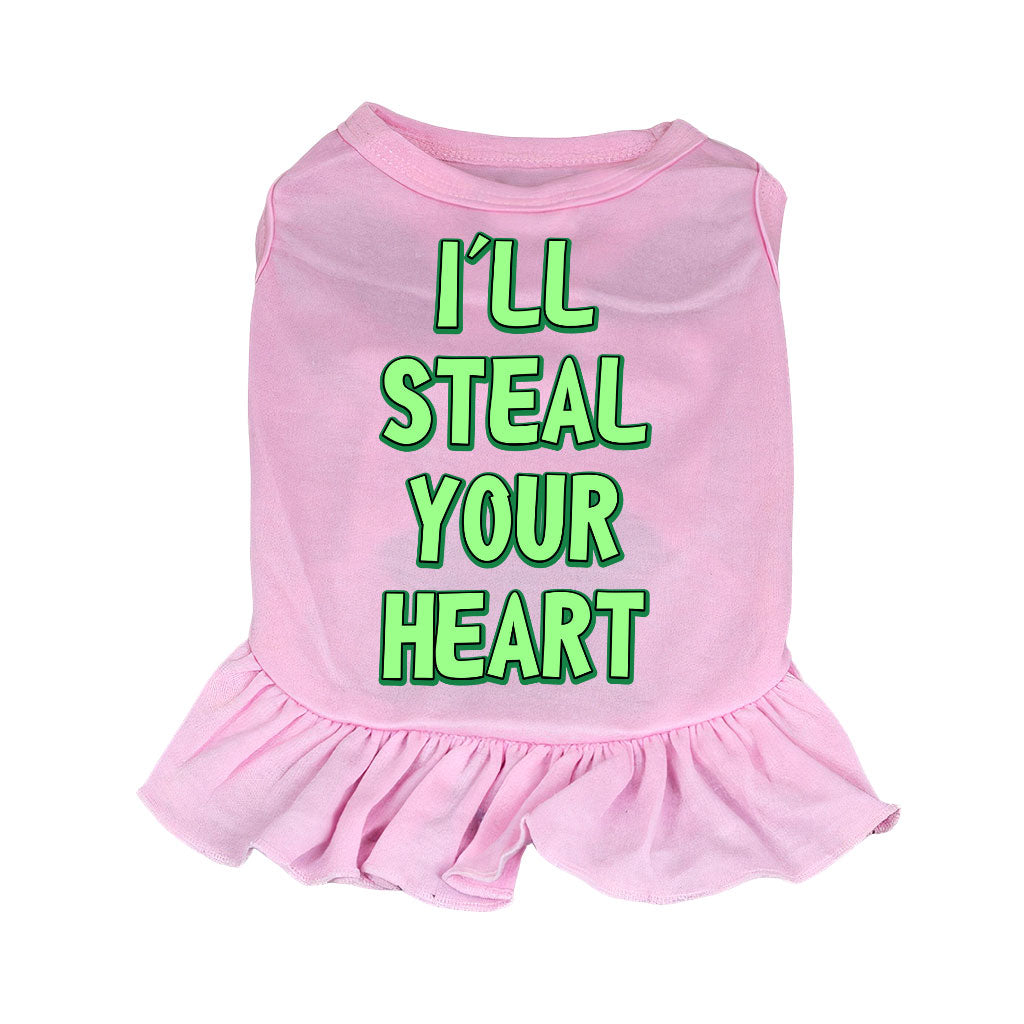 I'll Steal Your Heart Dog Sundress - Art Print Dog Dress Shirt - Word Design Dog Clothing