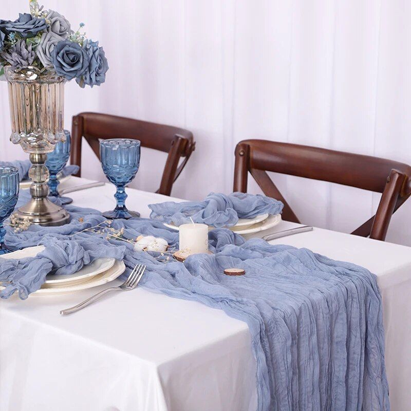 Rustic Elegance Polyester Gauze Table Runner