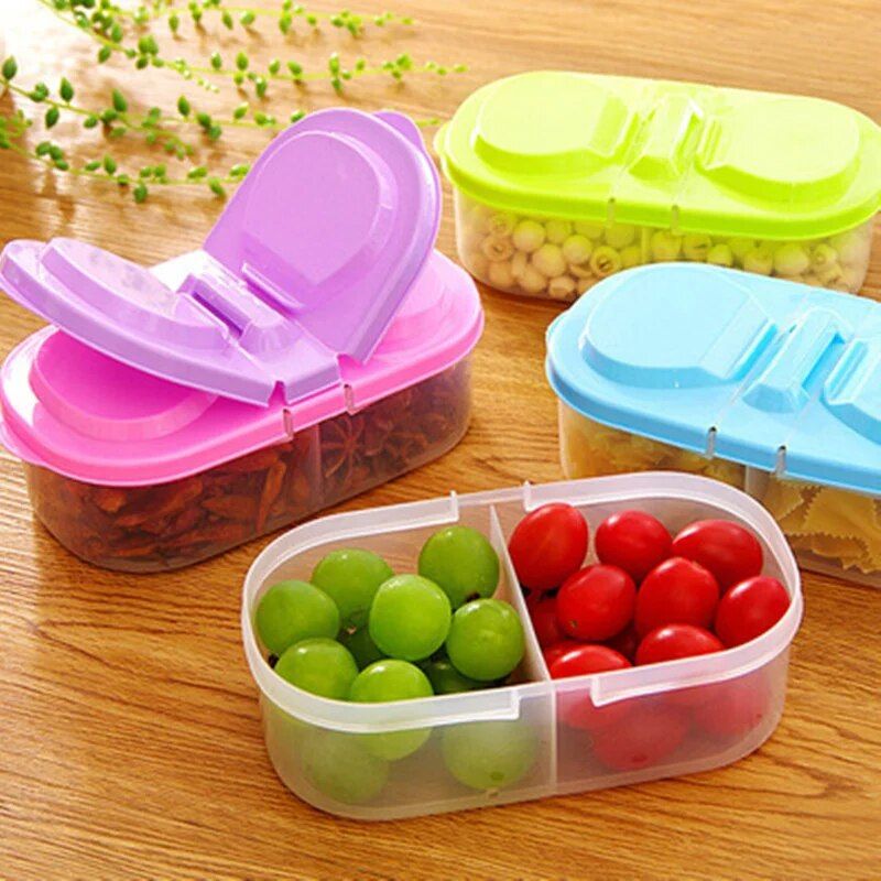 Eco-Friendly Dual-Compartment Portable Lunch Box