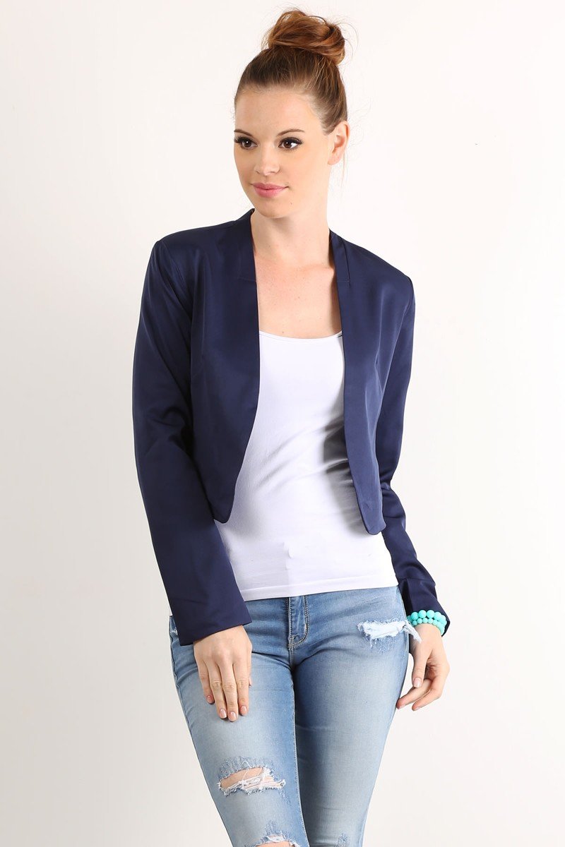 Solid Crop Blazer