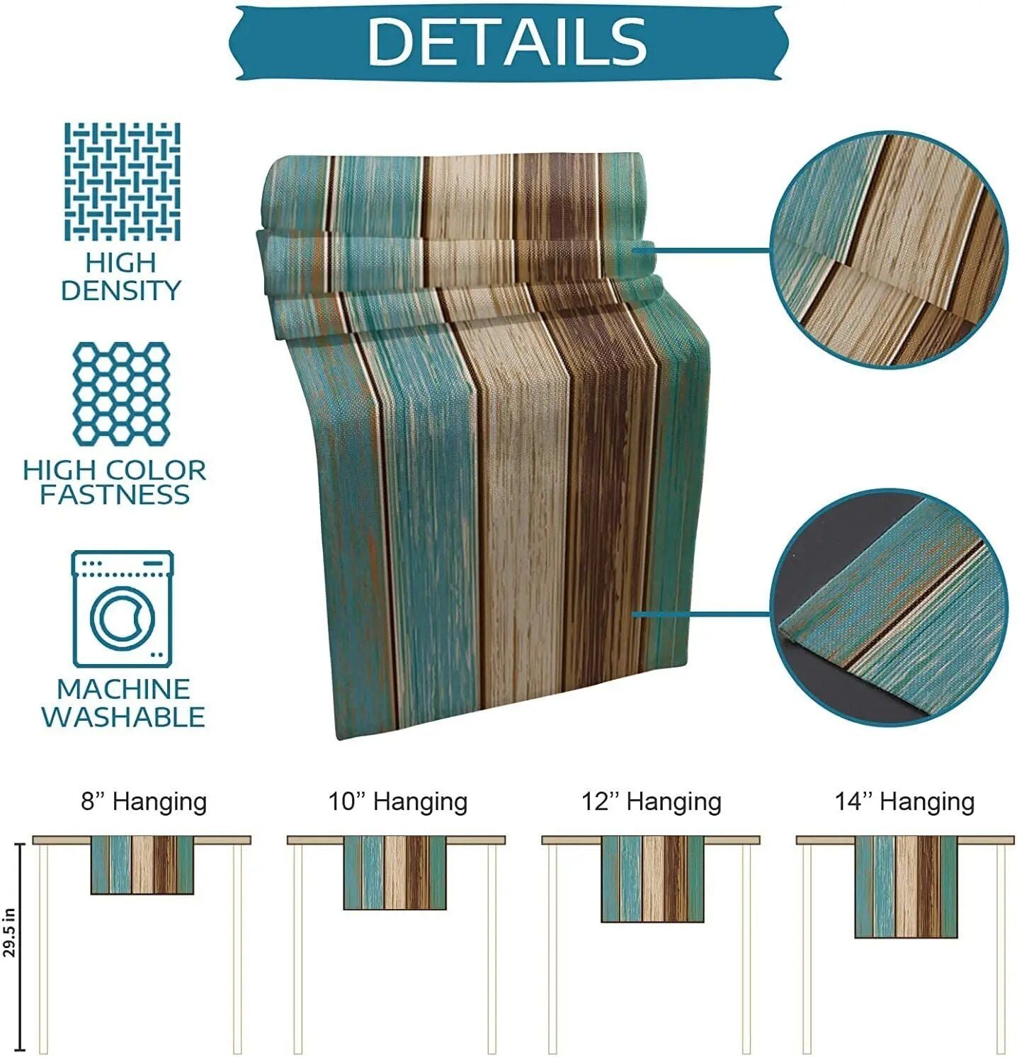 Customizable Turquoise Linen Table Runner