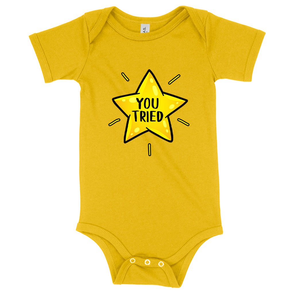 Baby Jersey You Tried Onesie - Gold Star Onesie - Graphic Onesie