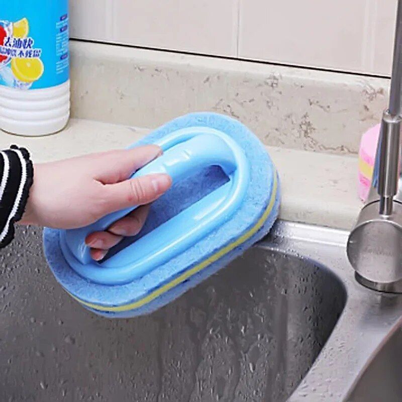 Multi-Purpose Cleaning Sponge Brush for Kitchen, Bathroom, and Home