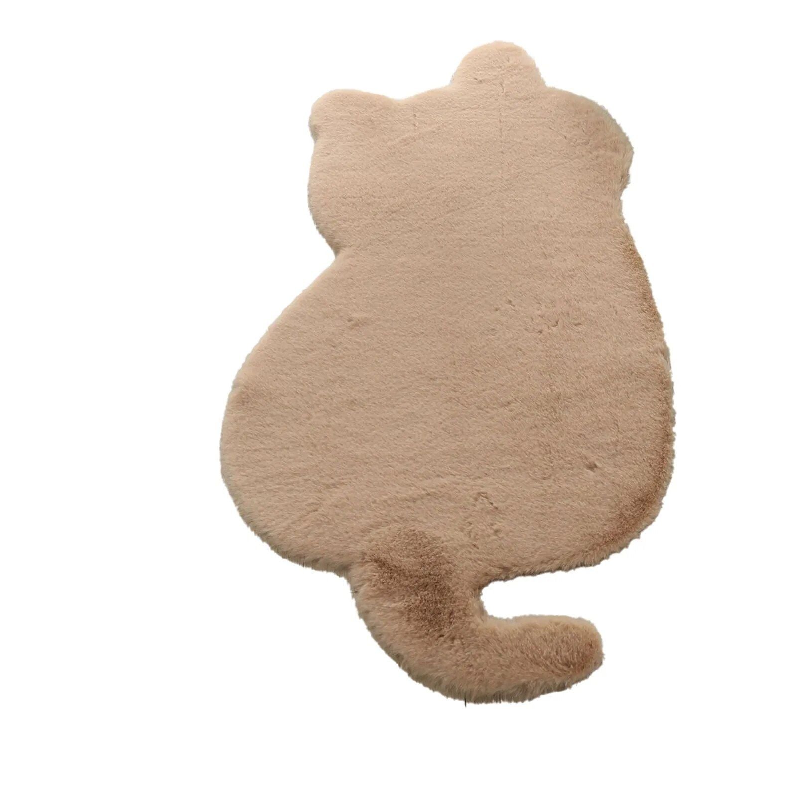 Funny Cute Cat Shape Rug Simulated Rabbit Hair Plush Carpet